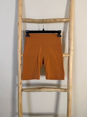 Athleta High-Waist Rust Orange Bike Shorts